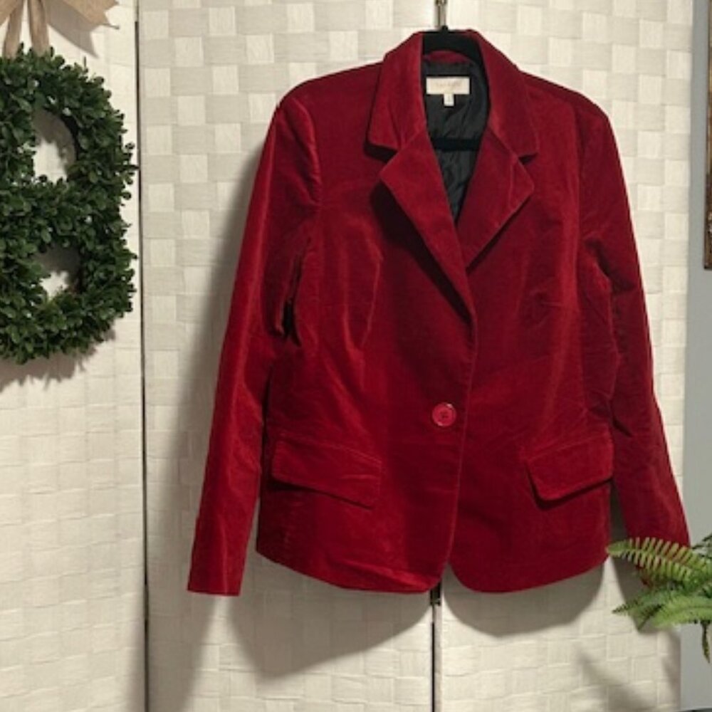 Talbots Rich Red Velvet Blazer
